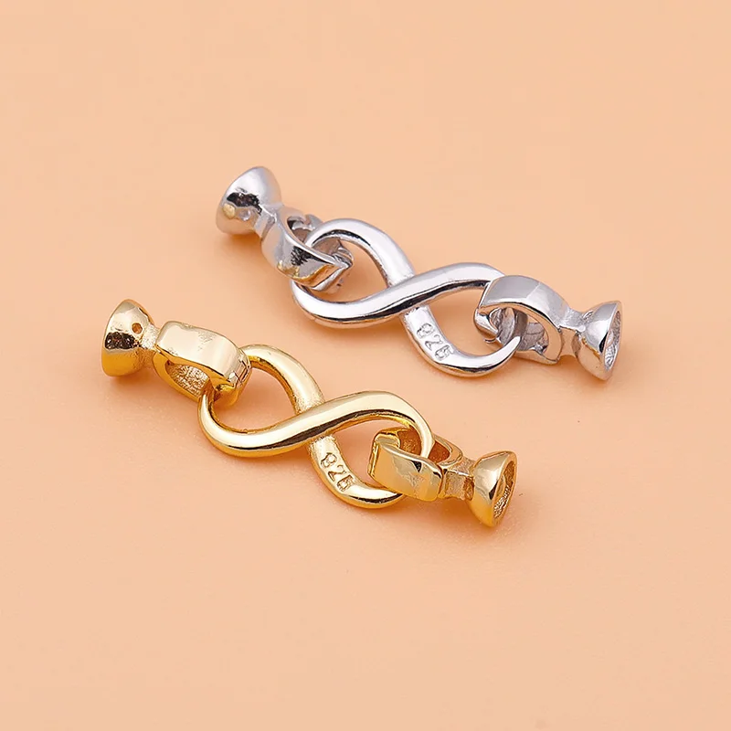 Silver Bead Clasps For Pearl Necklace - 925 sterling silver DIY beaded material