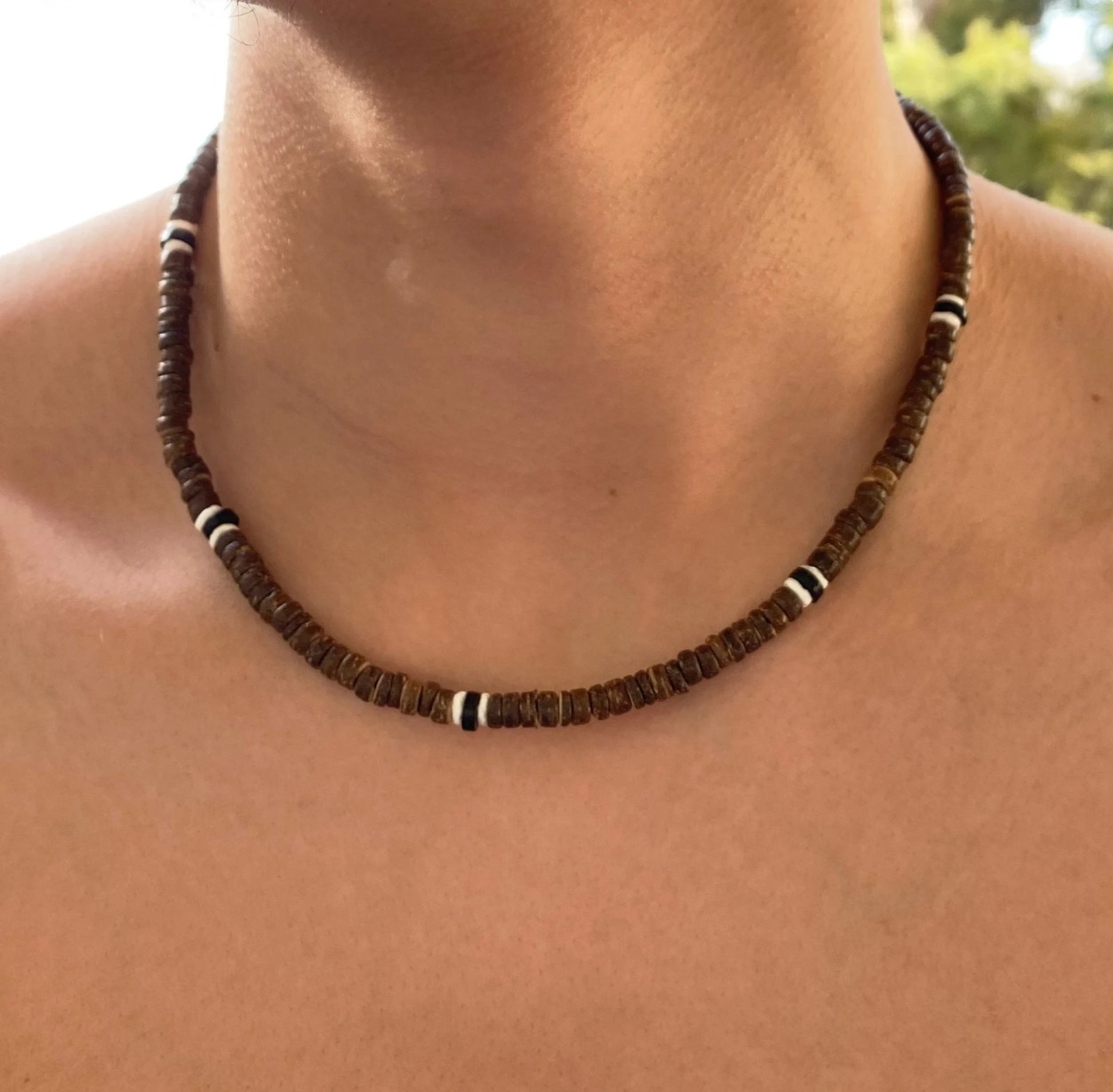 Mother Of Pearl Shell Pendant Necklace - Men's Necklace Natural Coconut Pearls, Heishi