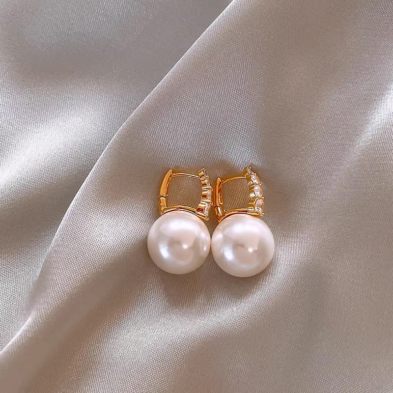 Akoya Pearl Stud Earrings Sterling Silver - South sea gold pearl AAAA Natural