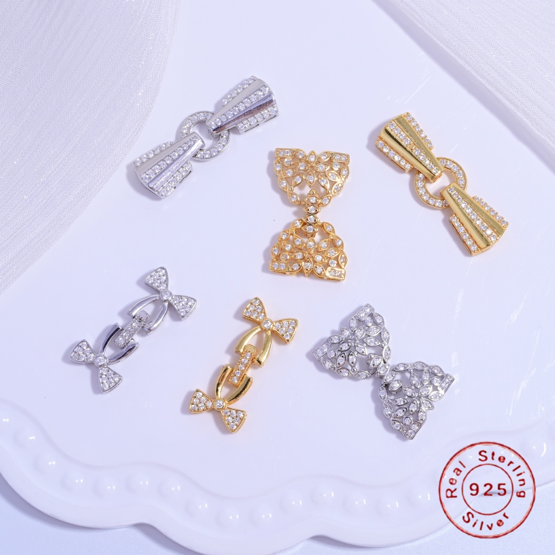 Silver Bead Clasps For Pearl Necklace - S925 Sterling Silver Multi - row
