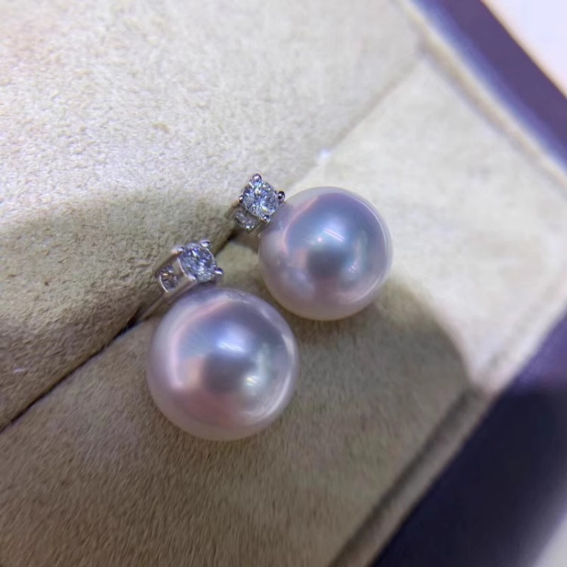 Gorgeous AAAA+ 8-9 mm Japanese - Akoya Pearl Stud Earrings Sterling Silver recension och pris