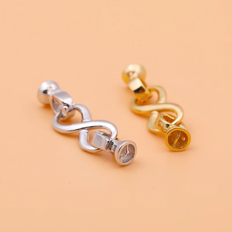 925 sterling silver DIY beaded - Silver Bead Clasps For Pearl Necklace recension och pris