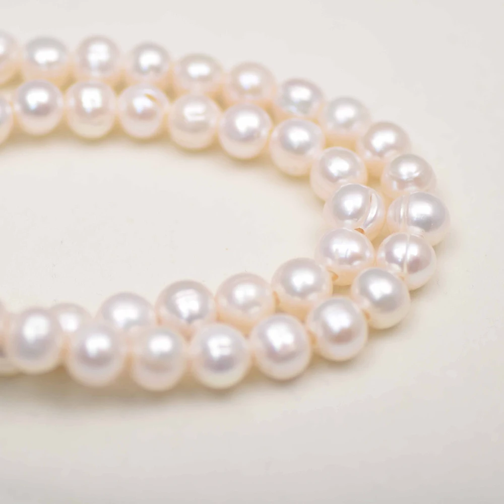 10-11mm 4A Large White Round F - Natural Freshwater Pearl Strand Loose Beads recension och pris