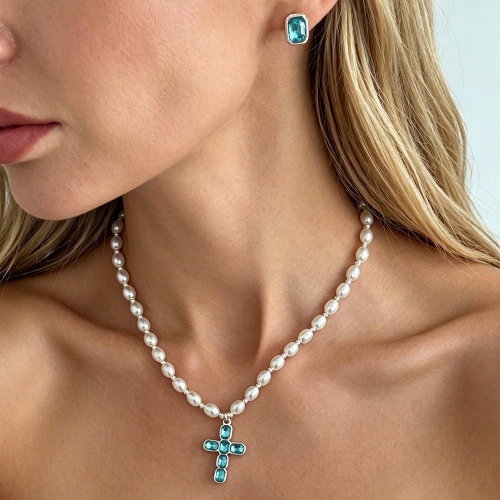 Fashion Cross Pendant Pendant  - Silver Bead Clasps For Pearl Necklace recension och pris