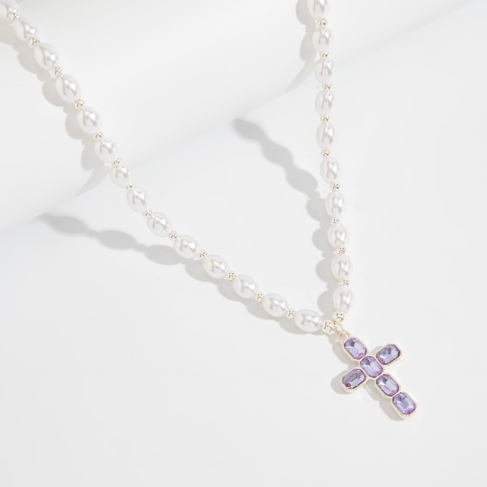 New Cross Pendant Pendant Neck - Silver Bead Clasps For Pearl Necklace recension och pris