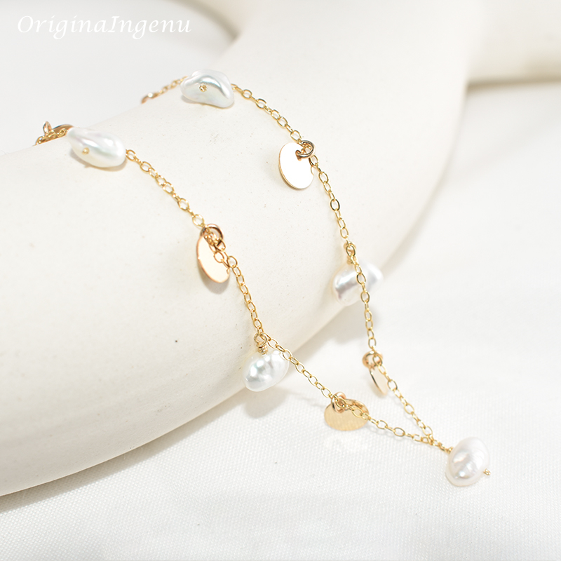 Natural Baroque Pearl Necklace - Baroque Pearl Pendant Necklace Gold recension och pris