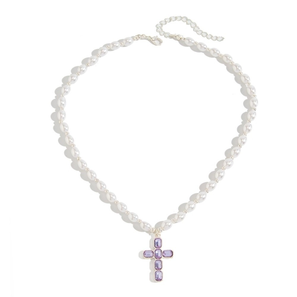 New Cross Pendant Pendant Neck - Silver Bead Clasps For Pearl Necklace recension och pris