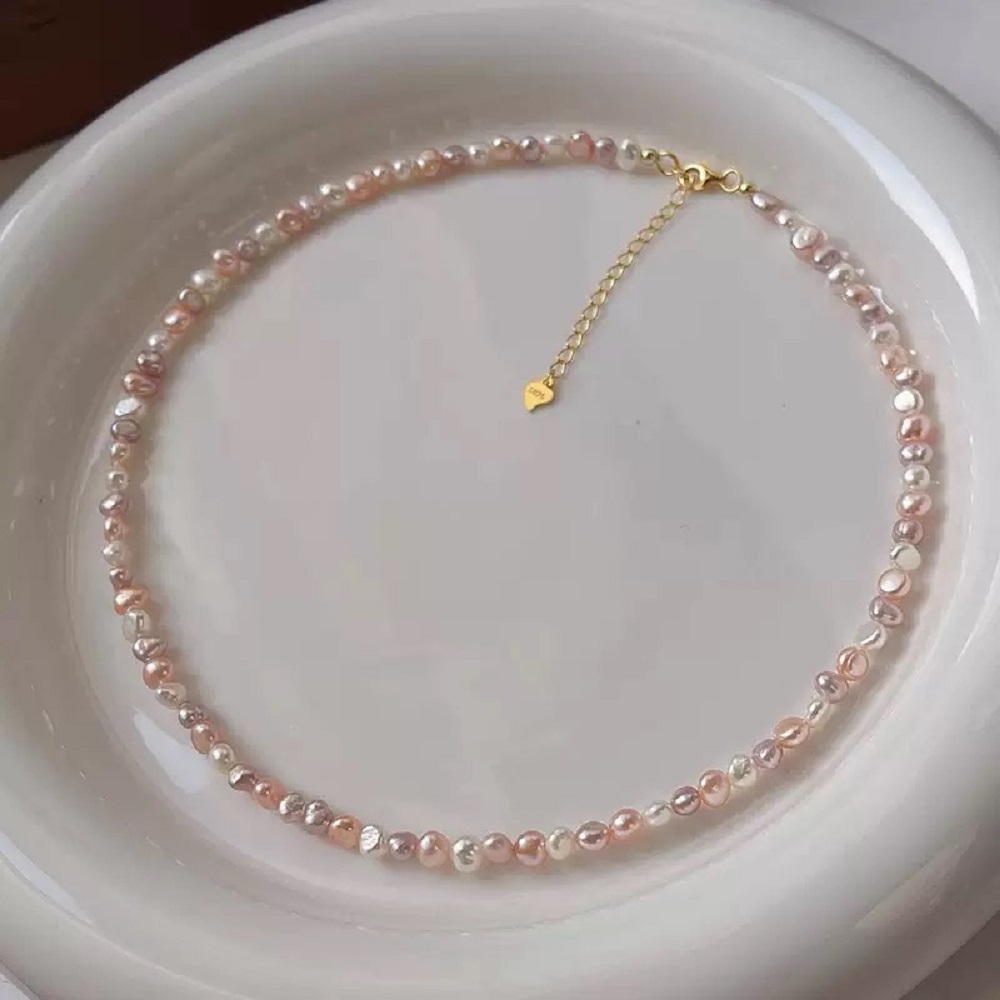 AAA S925 Silver Candy Natural  - Baroque Pearl Pendant Necklace Gold recension och pris