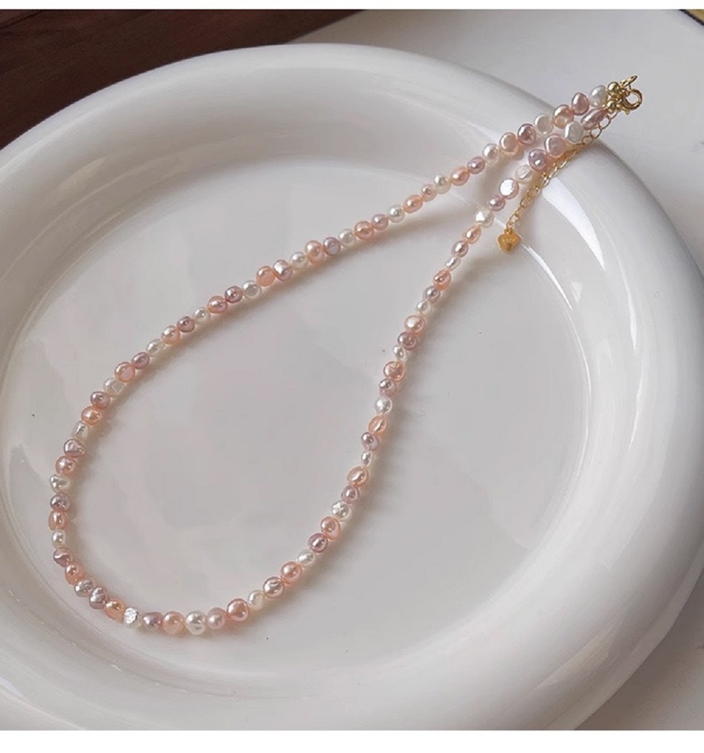 AAA S925 Silver Candy Natural  - Baroque Pearl Pendant Necklace Gold recension och pris