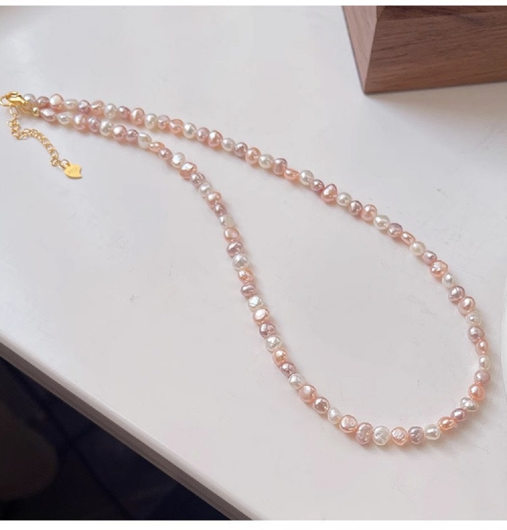 AAA S925 Silver Candy Natural  - Baroque Pearl Pendant Necklace Gold recension och pris
