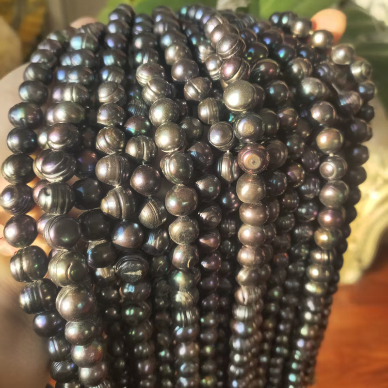 Wholesale 16 inches 10-11mm Bl - Natural Freshwater Pearl Strand Loose Beads recension och pris