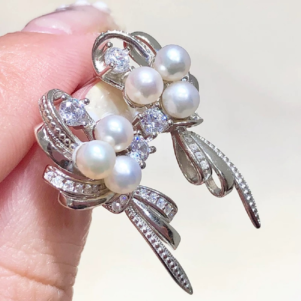 Natural pearl earrings AAAA4-5 - Akoya Pearl Stud Earrings Sterling Silver recension och pris