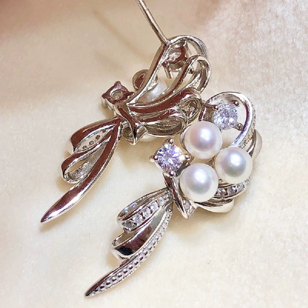 Natural pearl earrings AAAA4-5 - Akoya Pearl Stud Earrings Sterling Silver recension och pris