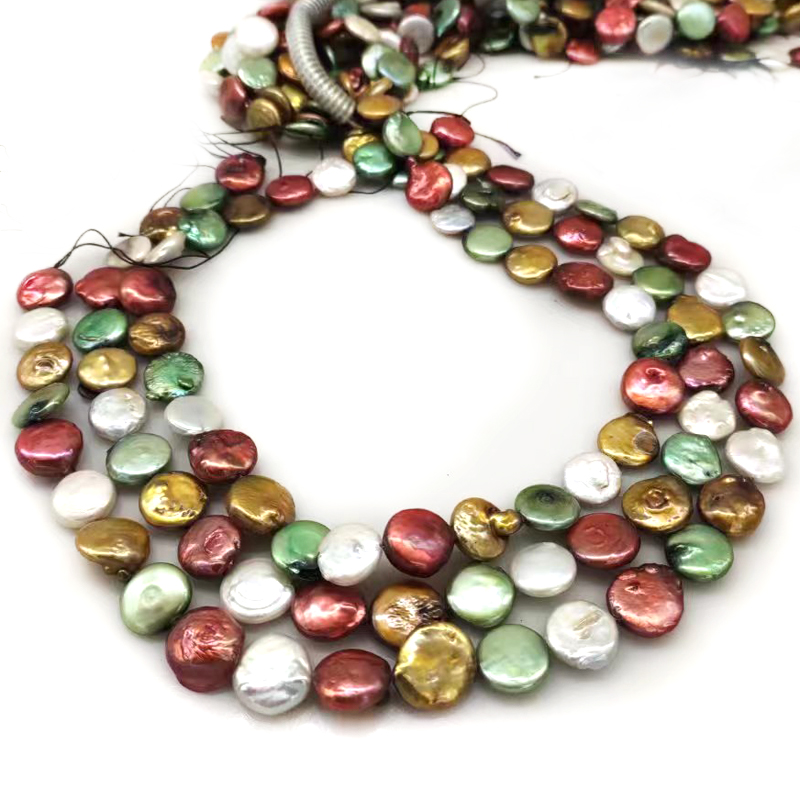 16 Inches 13-14mm Multicolor N - Natural Freshwater Pearl Strand Loose Beads recension och pris