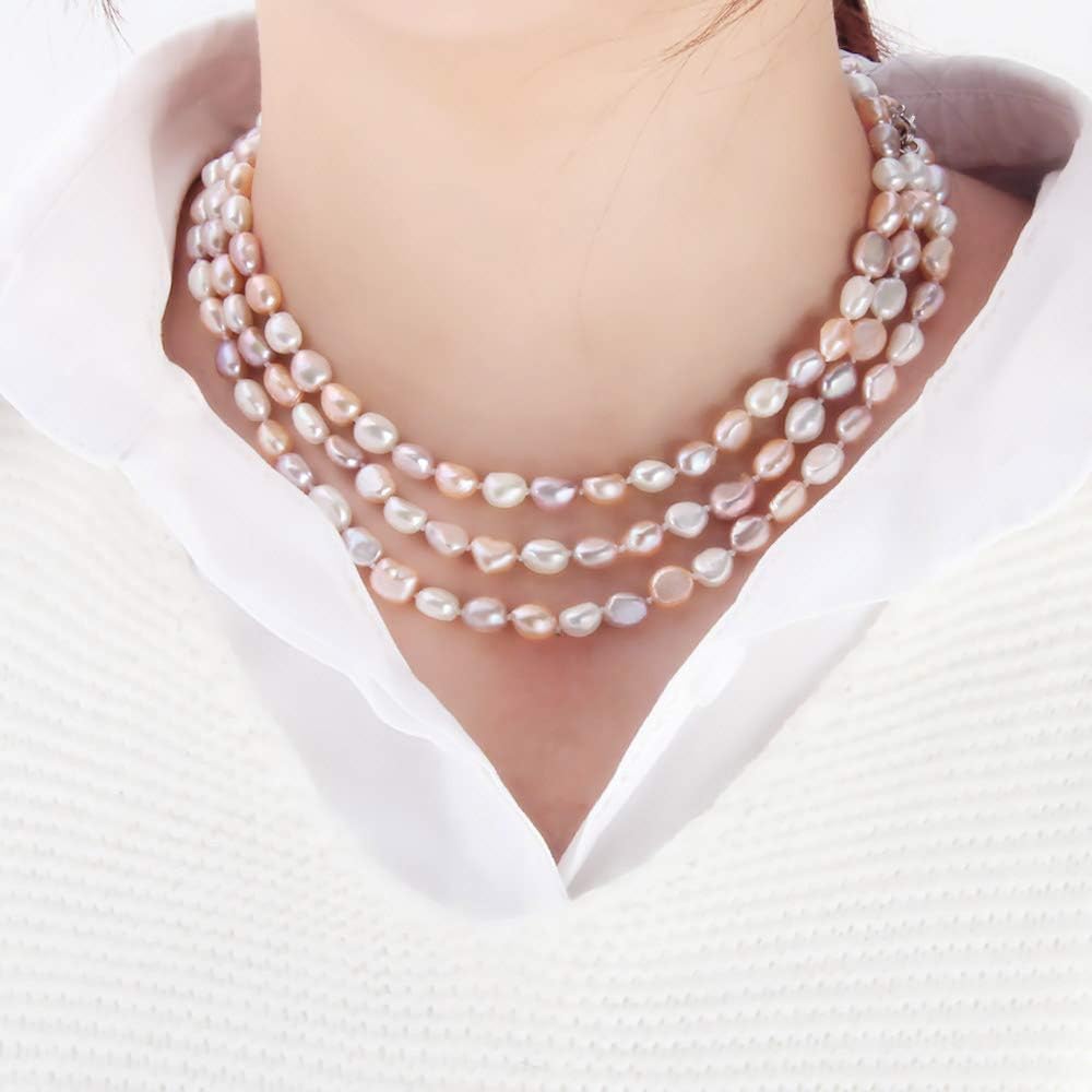 8-9mm Baroque Multicolor Fresh - Freshwater Cultured Pearl Necklace 8-9Mm recension och pris