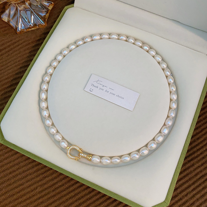 Super High Quality 100% Natura - Baroque Pearl Pendant Necklace Gold recension och pris