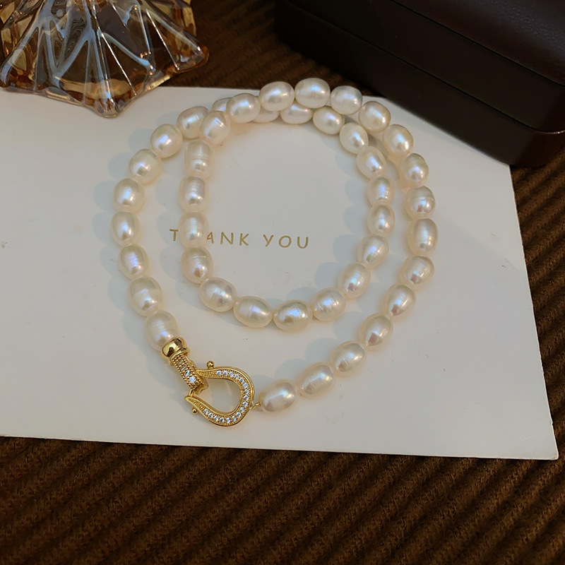 Super High Quality 100% Natura - Baroque Pearl Pendant Necklace Gold recension och pris