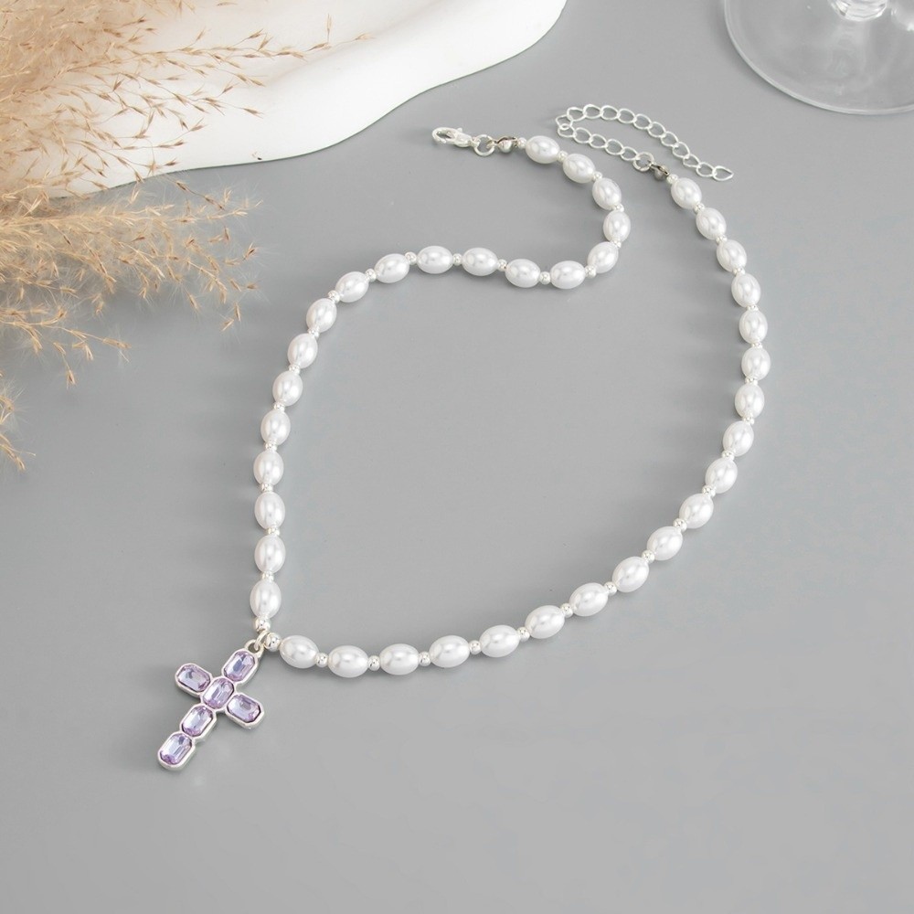 New Cross Pendant Pendant Pear - Silver Bead Clasps For Pearl Necklace recension och pris