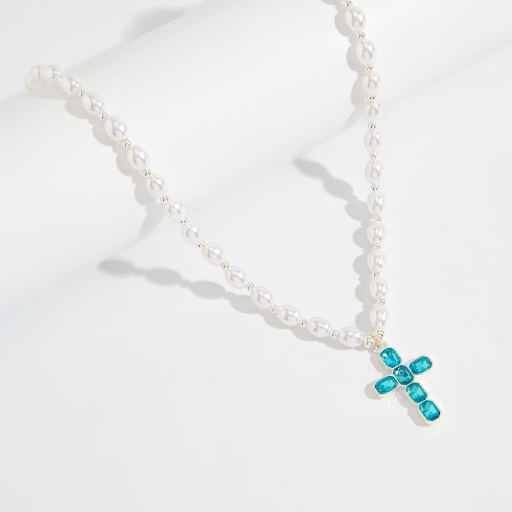 New Cross Pendant Pendant Pear - Silver Bead Clasps For Pearl Necklace recension och pris