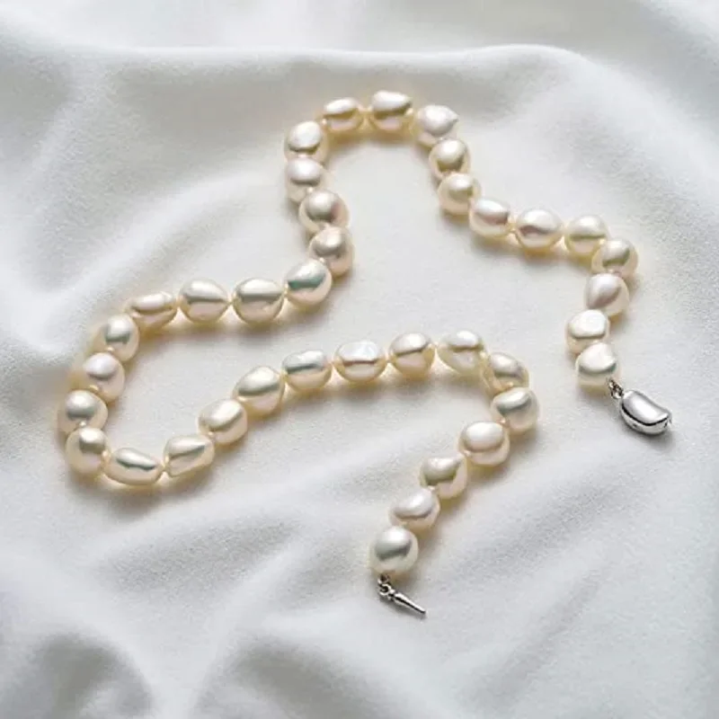 Baroque Pearl Necklace for Wom - Freshwater Cultured Pearl Necklace 8-9Mm recension och pris