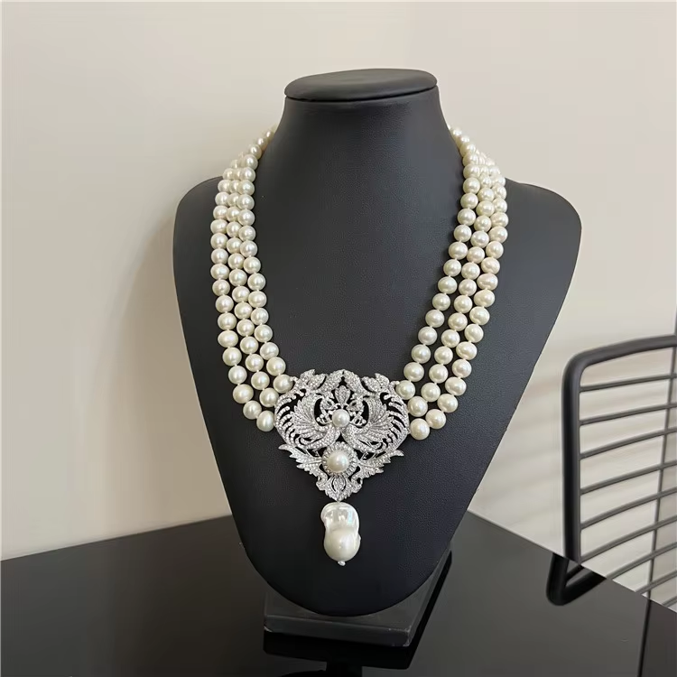Natural 3 Strands 8-9mm Freshw - Freshwater Cultured Pearl Necklace 8-9Mm recension och pris