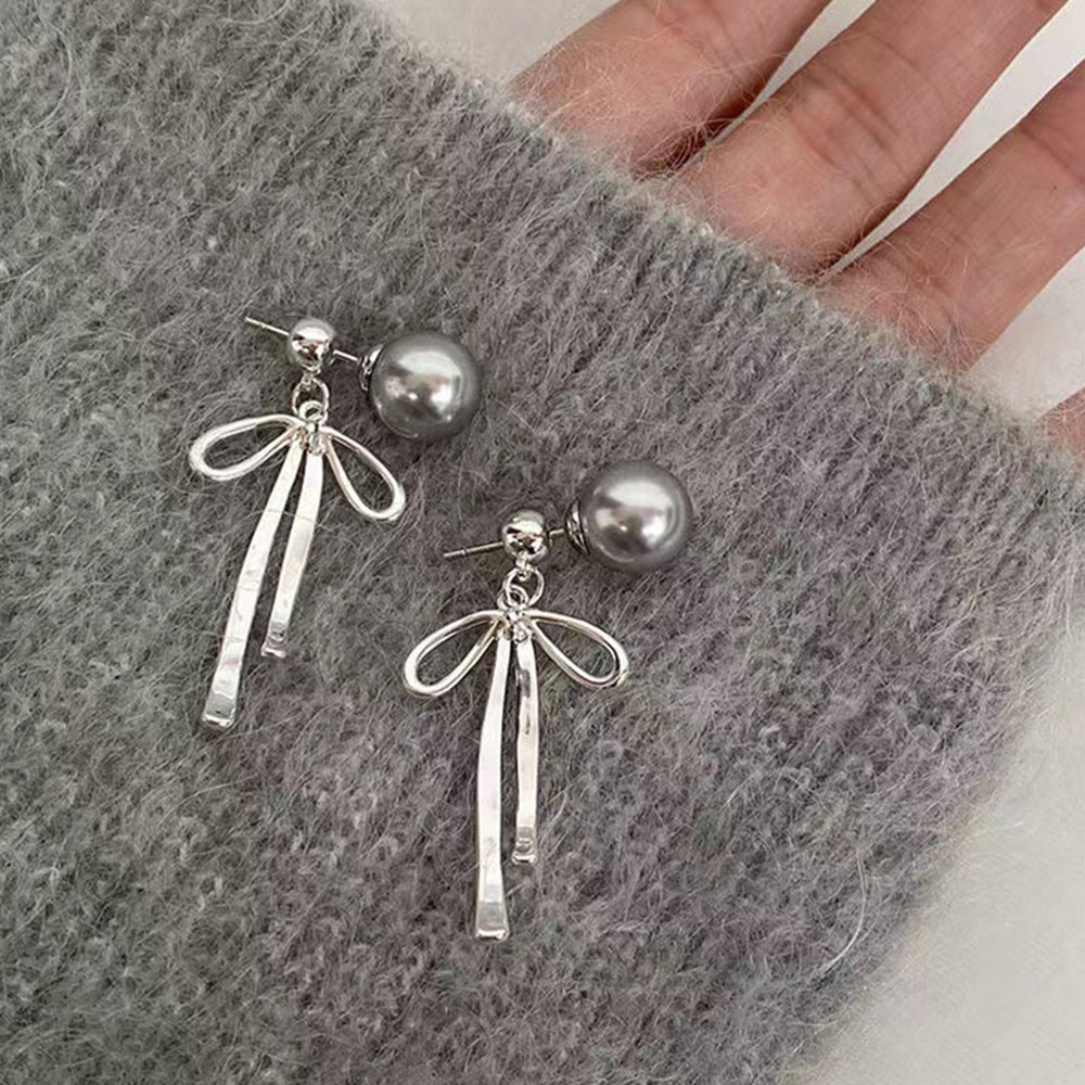 Gray Imitation Pearl Bowknot P - Silver Bead Clasps For Pearl Necklace recension och pris