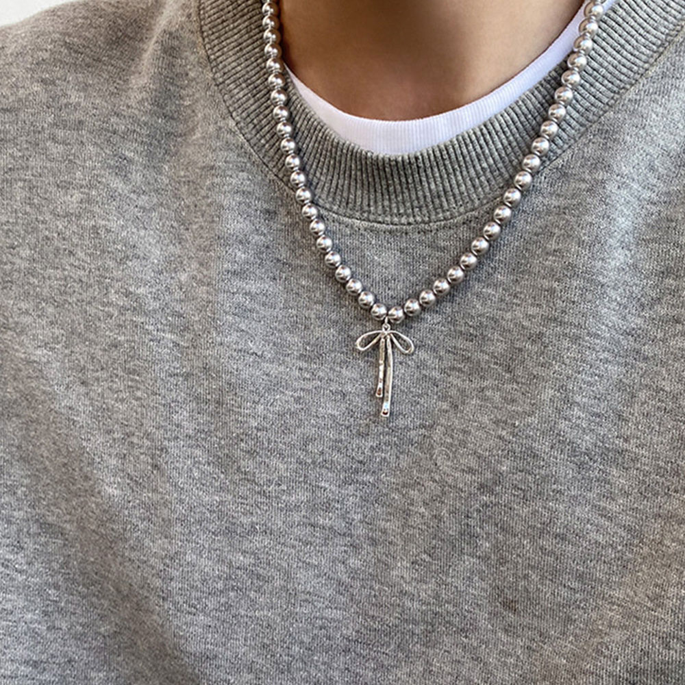 Gray Imitation Pearl Bowknot P - Silver Bead Clasps For Pearl Necklace recension och pris