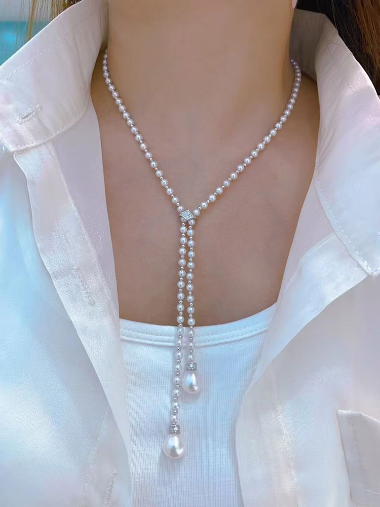 Designer Sweater Chain 60cm Lo - Silver Bead Clasps For Pearl Necklace recension och pris