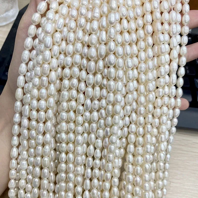 Wholesale Middle Quality 5-6mm - Natural Freshwater Pearl Strand Loose Beads recension och pris