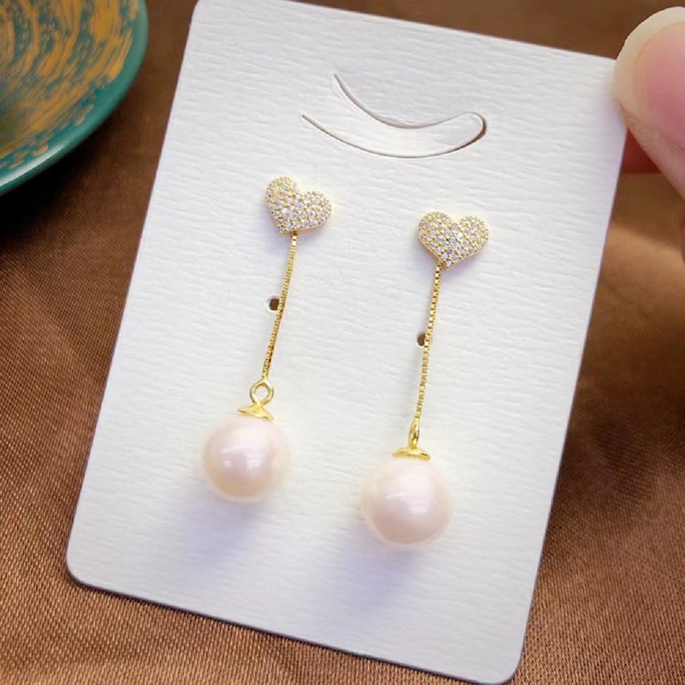 Split two-piece AAAA8-9mm fash - Akoya Pearl Stud Earrings Sterling Silver recension och pris