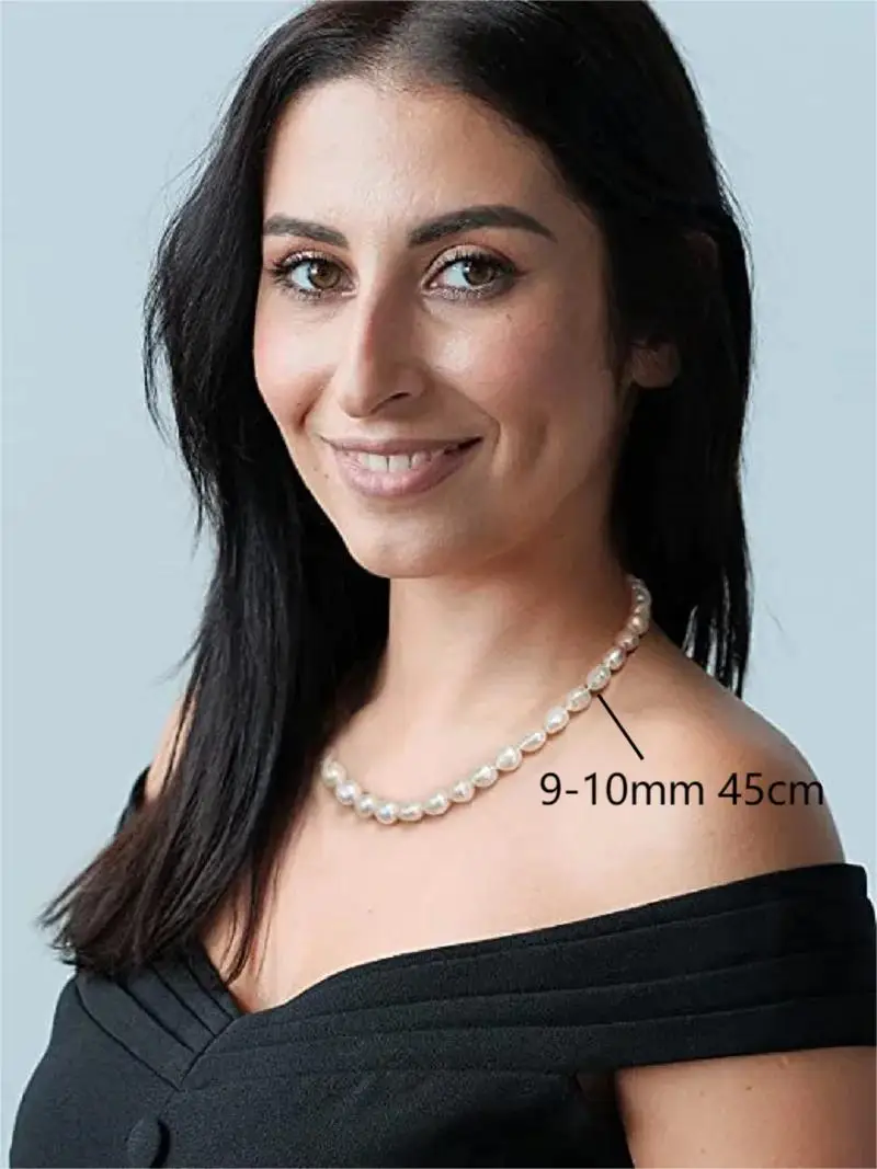 Baroque Pearl Necklace for Wom - Freshwater Cultured Pearl Necklace 8-9Mm recension och pris