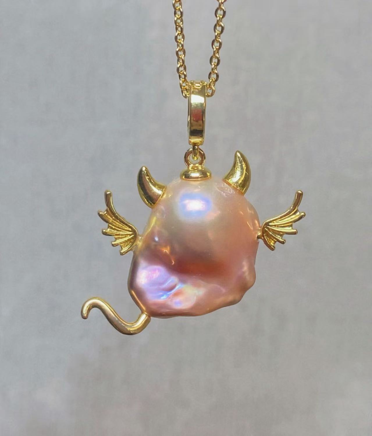 14K Gold Plated Natural Baroqu - Baroque Pearl Pendant Necklace Gold recension och pris