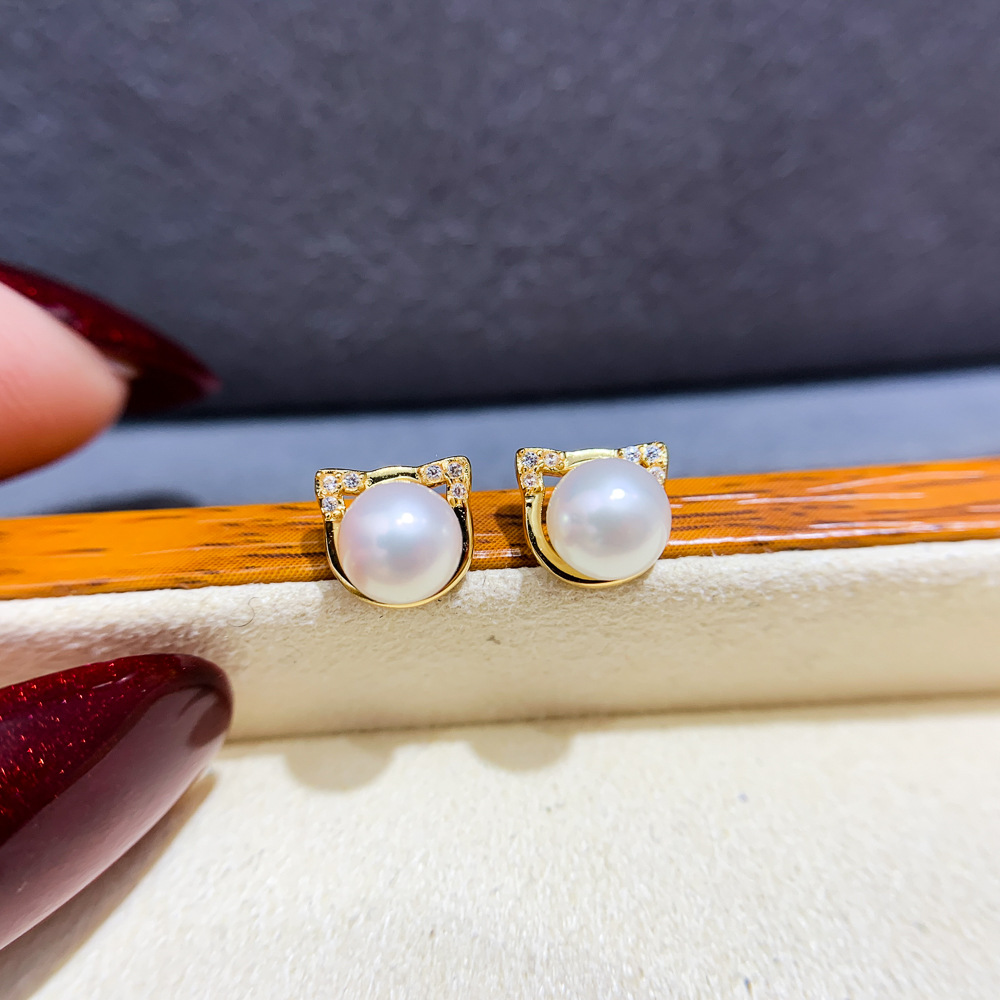 AAAA mini 6-7mm 7-8mm Japan ak - Akoya Pearl Stud Earrings Sterling Silver recension och pris