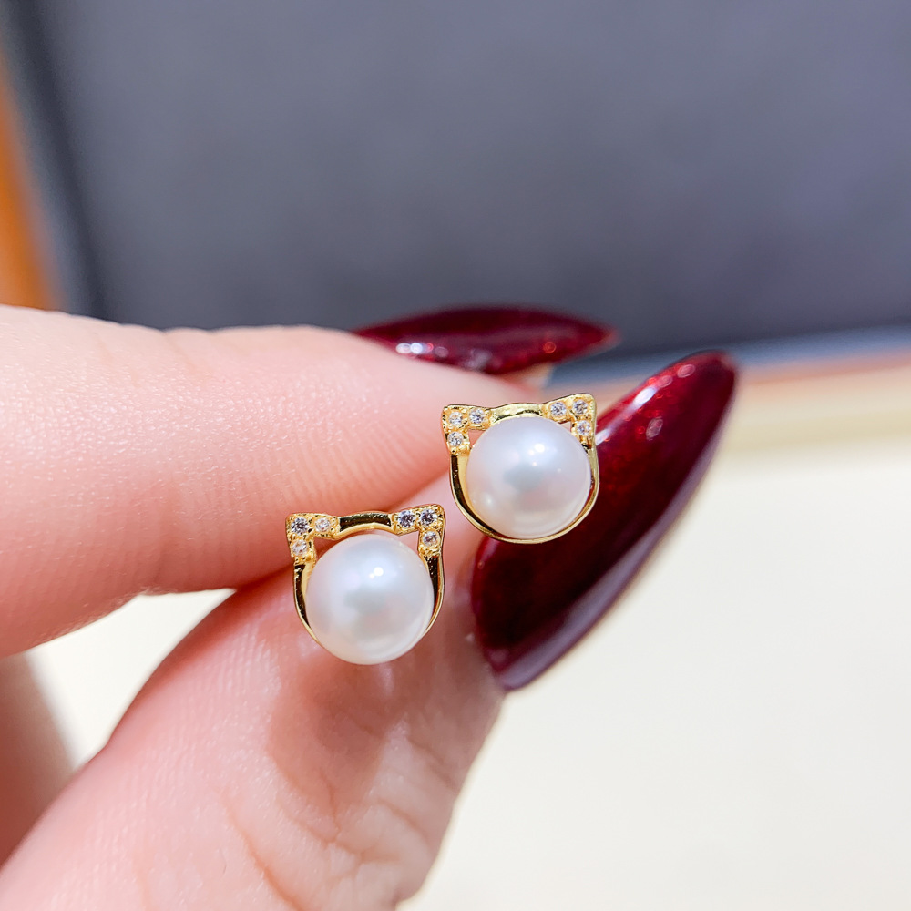 AAAA mini 6-7mm 7-8mm Japan ak - Akoya Pearl Stud Earrings Sterling Silver recension och pris