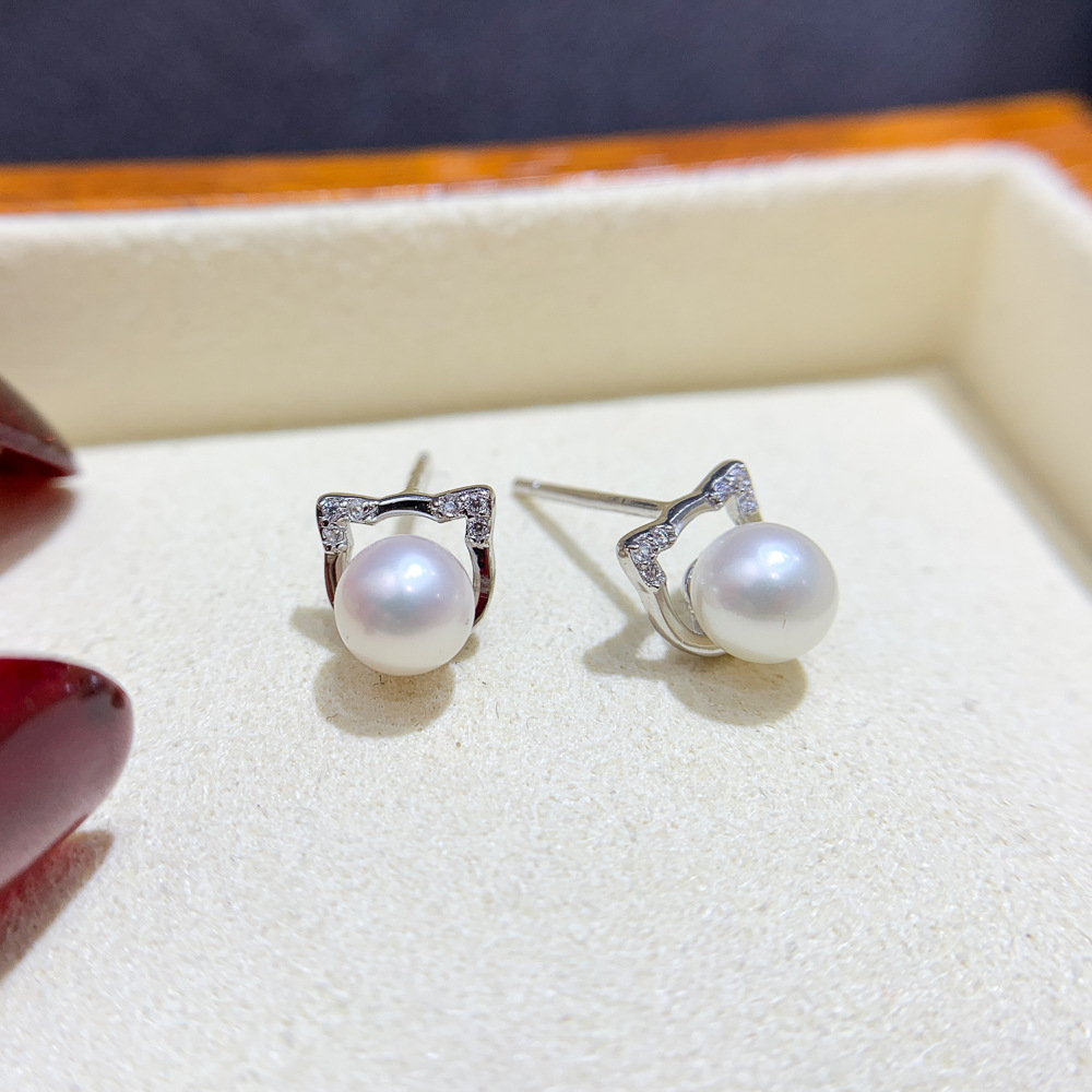 AAAA mini 6-7mm 7-8mm Japan ak - Akoya Pearl Stud Earrings Sterling Silver recension och pris