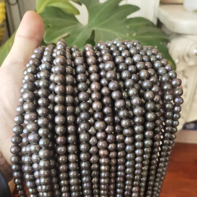 Wholesale 16 inches 7-8mm Blac - Natural Freshwater Pearl Strand Loose Beads recension och pris