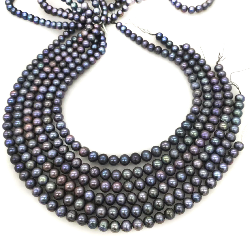 Wholesale 16 inches 7-8mm Blac - Natural Freshwater Pearl Strand Loose Beads recension och pris