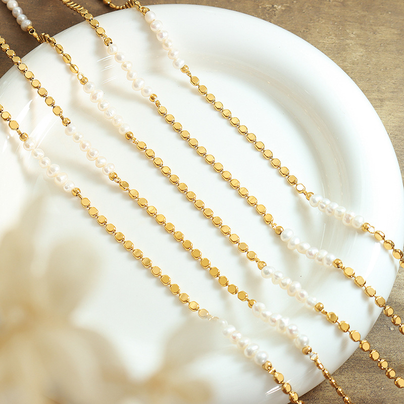 Hot Sell Trendy Flat Gold Bead - Baroque Pearl Pendant Necklace Gold recension och pris