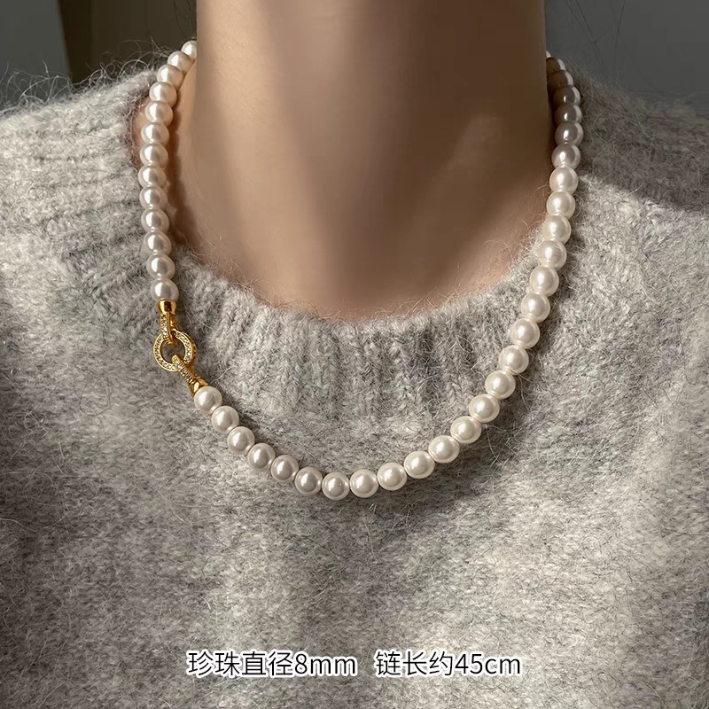 Silver & White Pearl Choker &  - Silver Bead Clasps For Pearl Necklace recension och pris