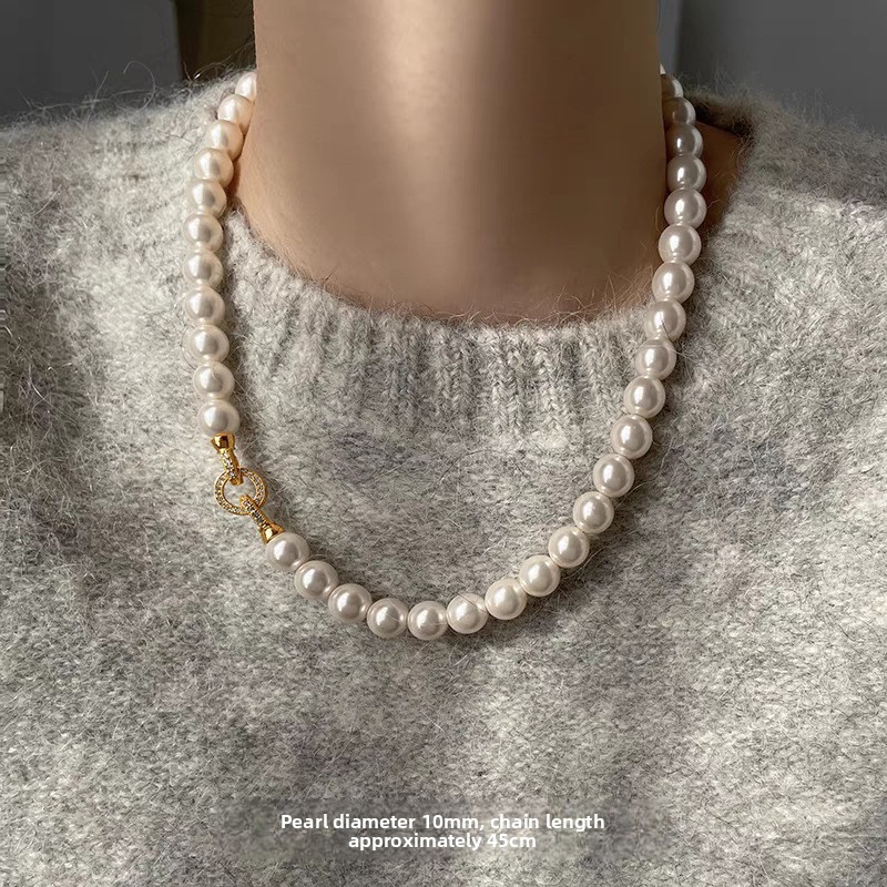 Silver & White Pearl Choker &  - Silver Bead Clasps For Pearl Necklace recension och pris