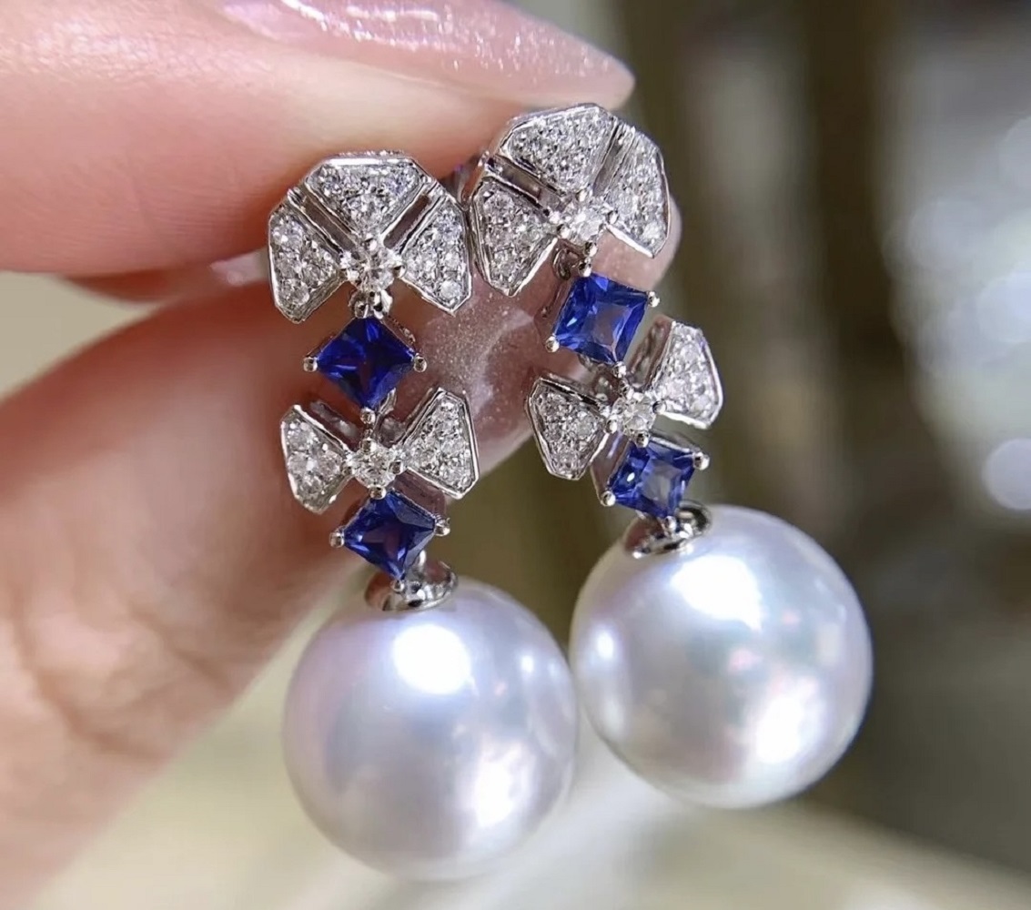 Charming Japanese Pearl AAAA9- - Akoya Pearl Stud Earrings Sterling Silver recension och pris