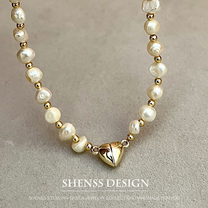Natural Baroque 5-6mm Freshwat - Baroque Pearl Pendant Necklace Gold recension och pris