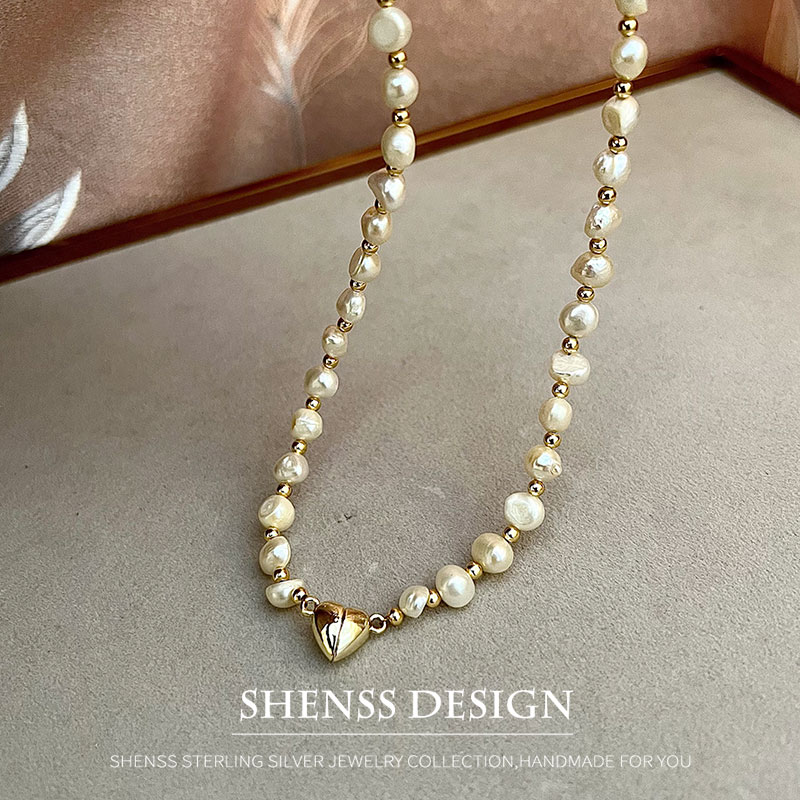 Natural Baroque 5-6mm Freshwat - Baroque Pearl Pendant Necklace Gold recension och pris