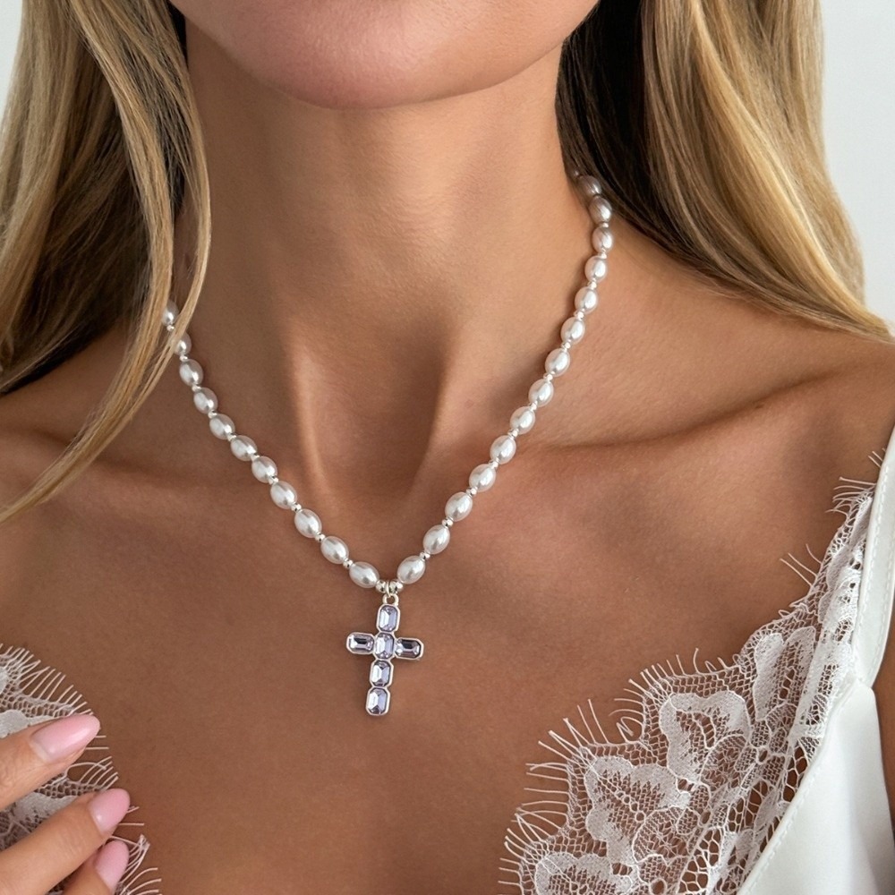 Fashion Cross Pendant Pendant  - Silver Bead Clasps For Pearl Necklace recension och pris