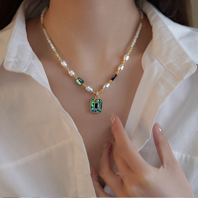 New Arrival Luxury Beauty Pend - Baroque Pearl Pendant Necklace Gold recension och pris