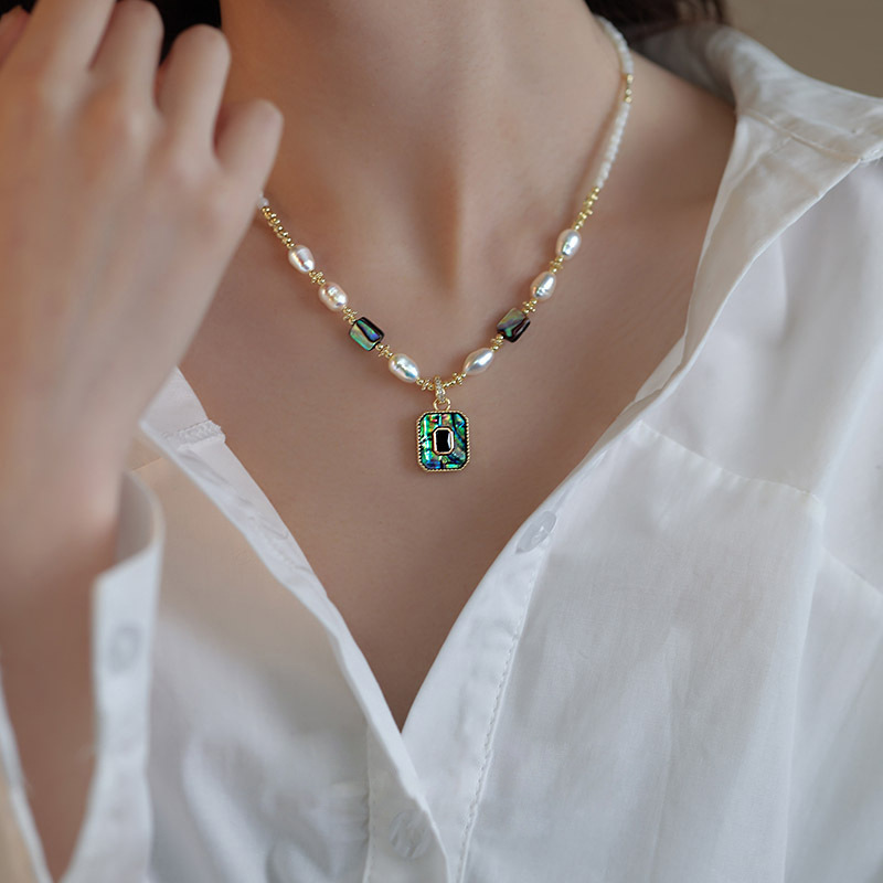 New Arrival Luxury Beauty Pend - Baroque Pearl Pendant Necklace Gold recension och pris
