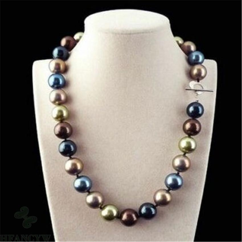 Huge 12mm Multicolor Round Sou - Mother Of Pearl Shell Pendant Necklace recension och pris