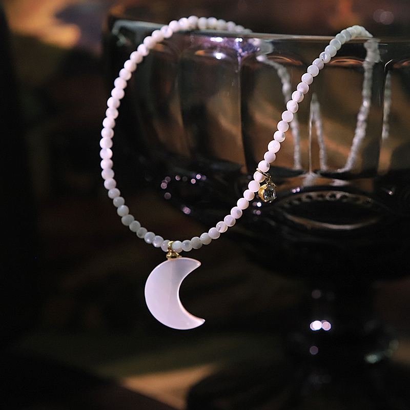 Moon Shell Zircon Necklace Han - Mother Of Pearl Shell Pendant Necklace recension och pris