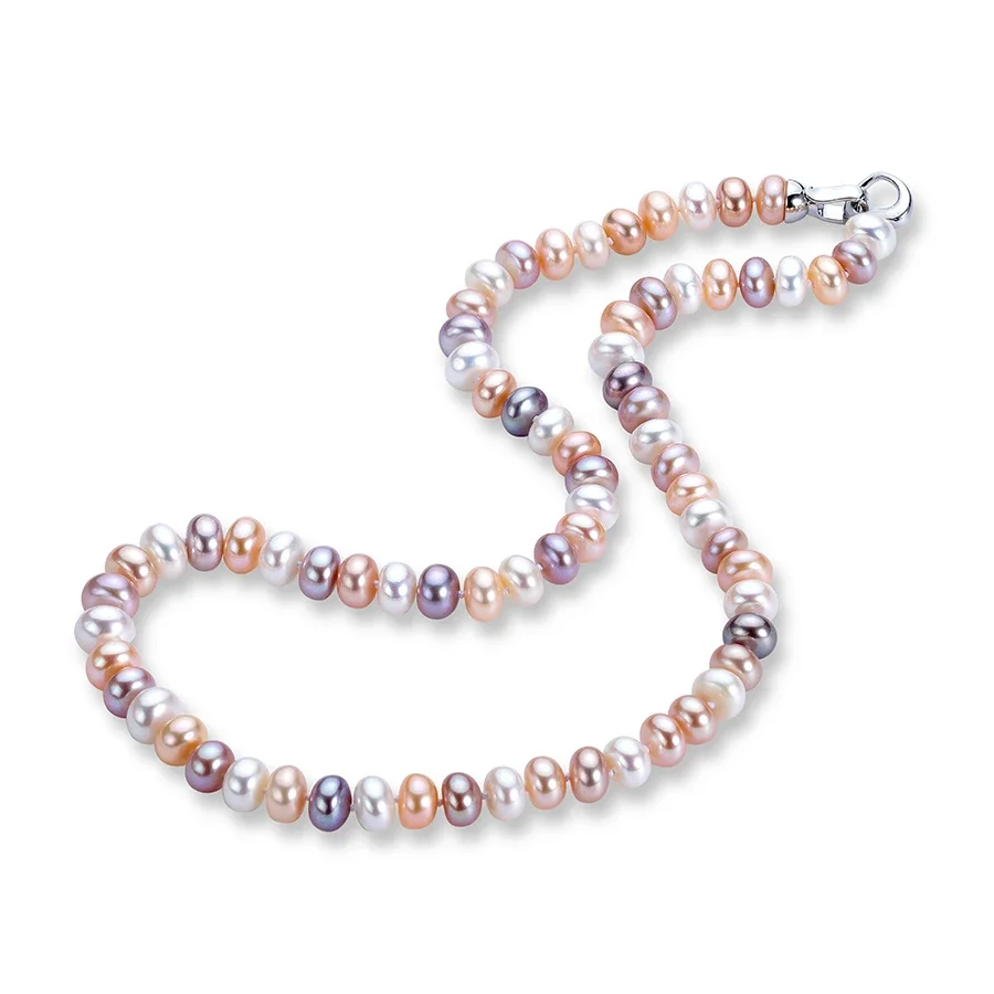 YWYC 7-10mm Bread Bead Freshwa - Silver Bead Clasps For Pearl Necklace recension och pris