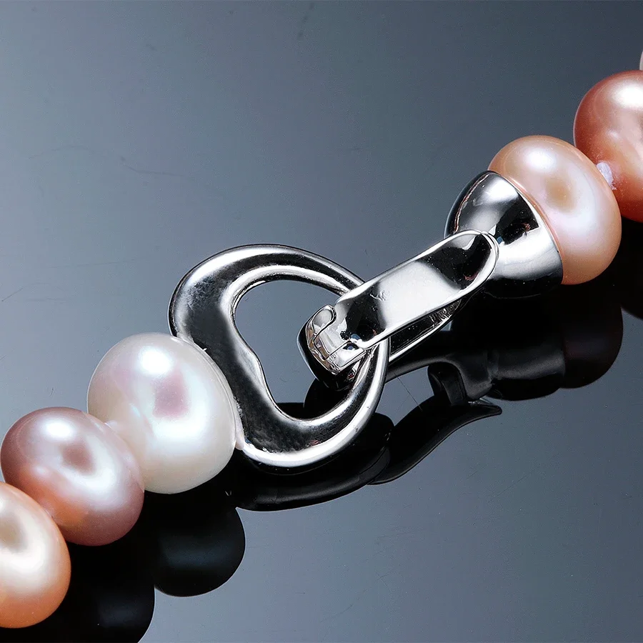 YWYC 7-10mm Bread Bead Freshwa - Silver Bead Clasps For Pearl Necklace recension och pris